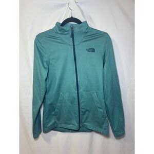 The North Face Womens M Sweater Fleece Jacket Teal Heathered Full Zip